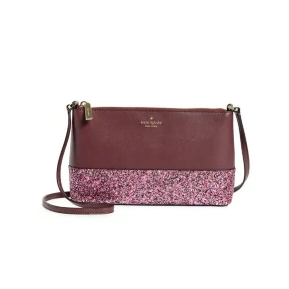 kate spade Handbags - Kate spade maroon glitter crossbody. New SOLD OUT